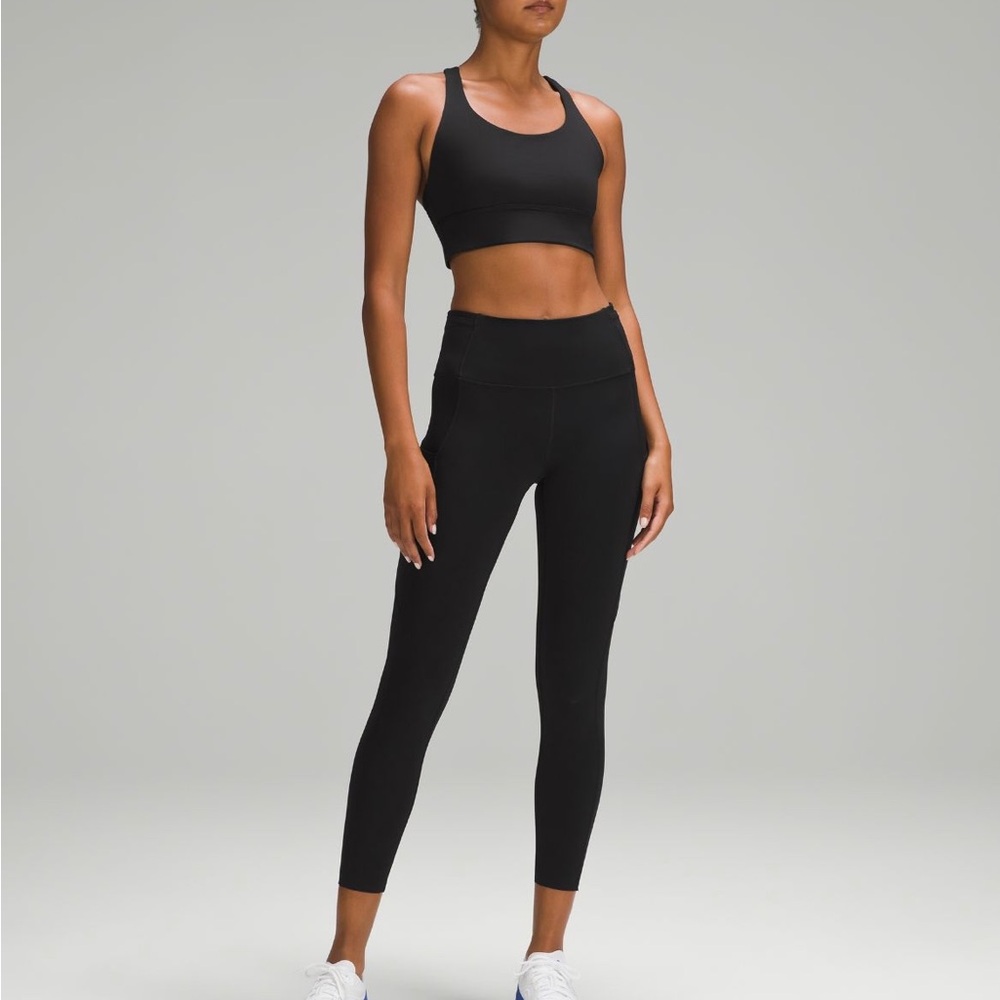 Like new Lululemon fast and free high rise 25” tights black size 6.